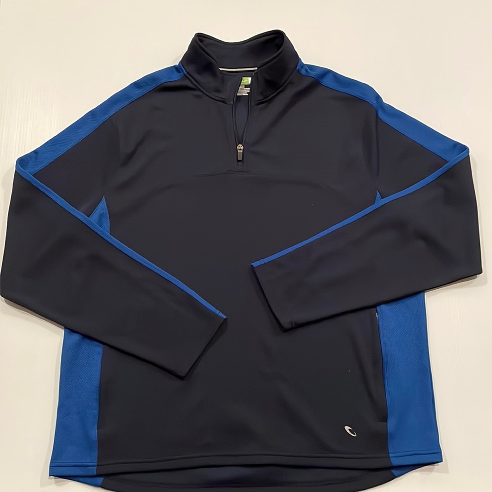 Tek Gear long sleeve dark navy & royal blue pullover.  Men’s size Large